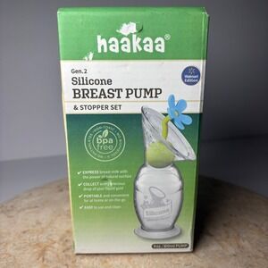 Haakaa Breast Pump 4oz Clear Gen 2 Silicone with Flower Stopper Suction Base